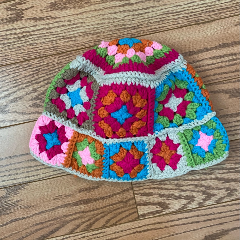 Colorful Crochet Patchwork Hat - image 1